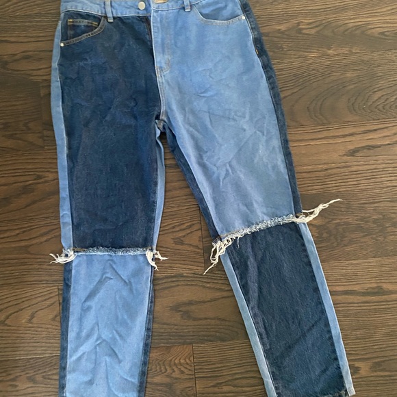 Patch work jeans they are a large around 110 cm - Picture 1 of 1